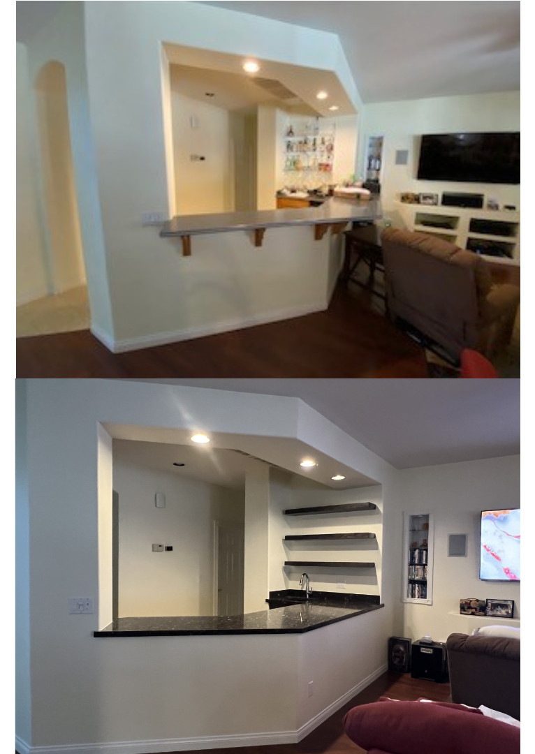 Before and After of Wet Bar