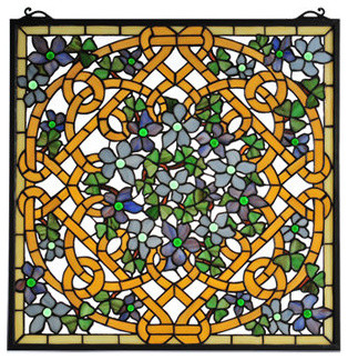 Meyda Tiffany 99027 Shamrock Garden Square Stained Gl Window Pane Meyda Tiffany 99027 Shamrock Garden Square Stained Gl Window Pane