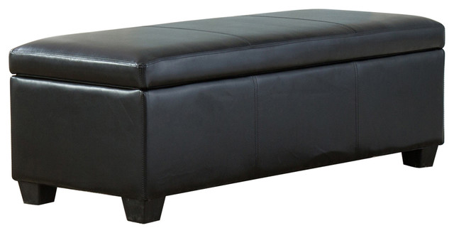 48 Elegant Leather Rectangular Storage Ottoman Transitional 48 Elegant Leather Rectangular Storage Ottoman
