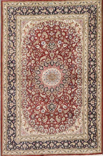 Pasargad Home Azerbaijan Hand-Knotted Silk Area Rug, 3'3"x4'11"