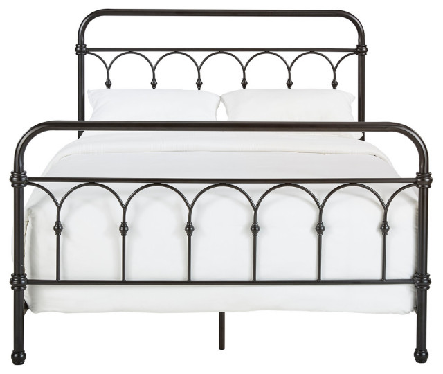 Maverick Rustic Metal Bed - Traditional - Panel Beds - by Inspire Q | Houzz