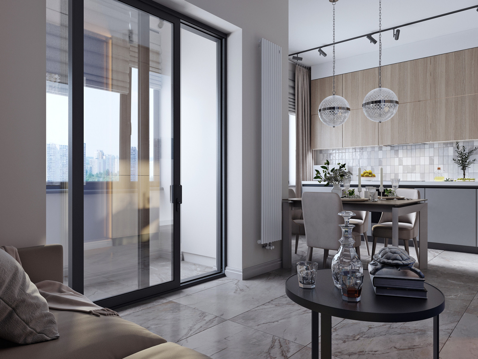 Яркие акценты - современная квартира 90 кв.м.