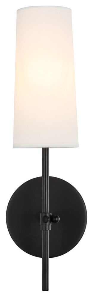 Living District 1-Light Black and White Shade Wall Sconce