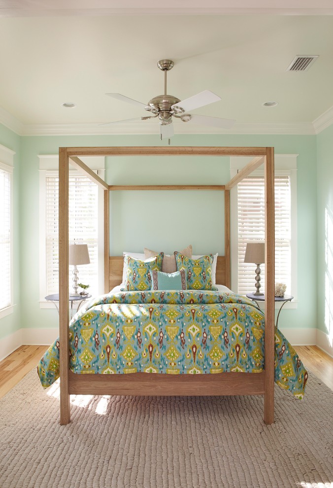 Photo of a tropical bedroom in Atlanta.