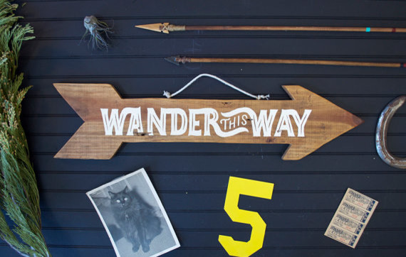 ‘Wander This Way’ Wooden Sign by Winter Cabin