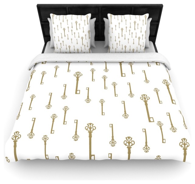 Suzanne Carter Vintage Gold Keys Ii White Yellow Duvet Cover Suzanne Carter Vintage Gold Keys Ii White Yellow Cotton Duvet Cover Queen