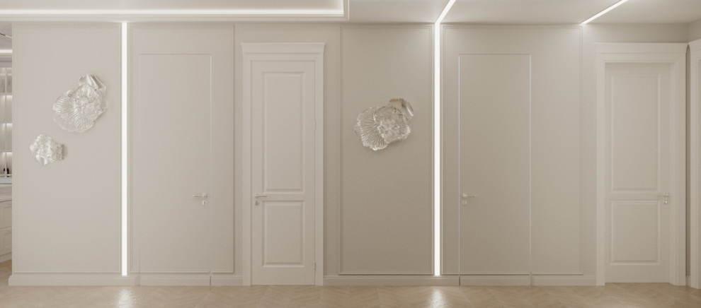 Дизайн проект квартиры в стиле легкая классика ЖК Сердце столицы