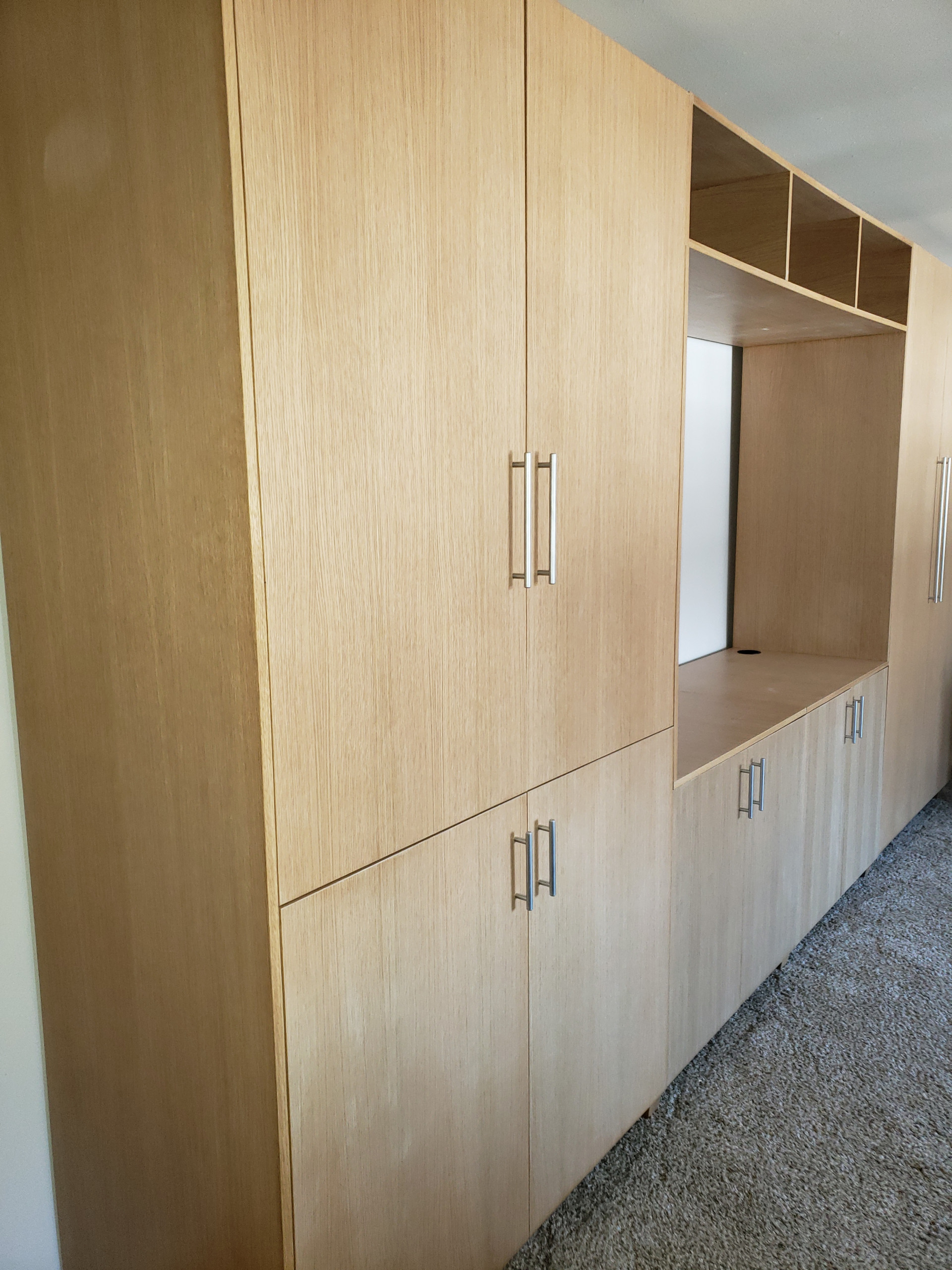 Modern White Oak Wall Unit/Closet