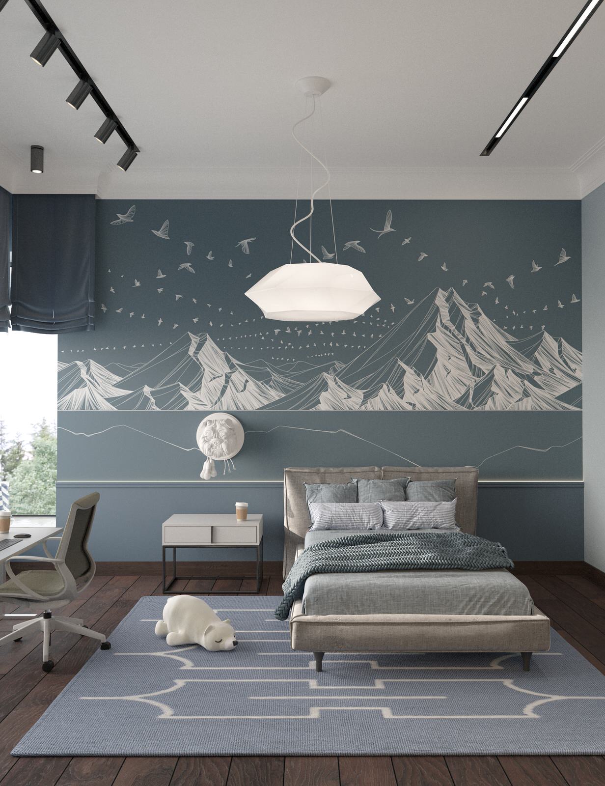 Интерьер двухэтажного загородного дома