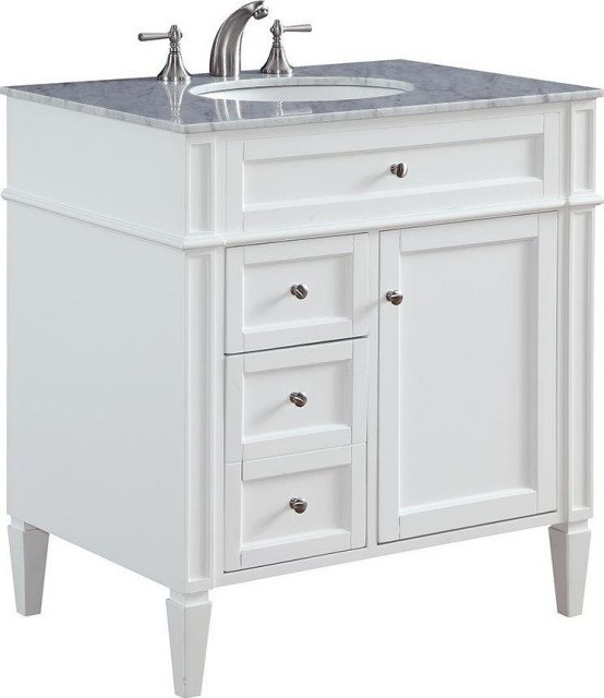 PARK AVE Vanity Contemporary Oval Sink Tapering Legs Tapered