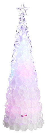 Icy Crystal Cone Tree LED Lighted Christmas Tree Figure, Multi Color