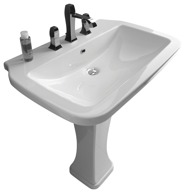 Nova Pedestal Sink In Ceramic White 29 5