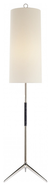 Frankfort Floor Lamp, 1-Light, Polished Nickel, Linen Shade, 60"H