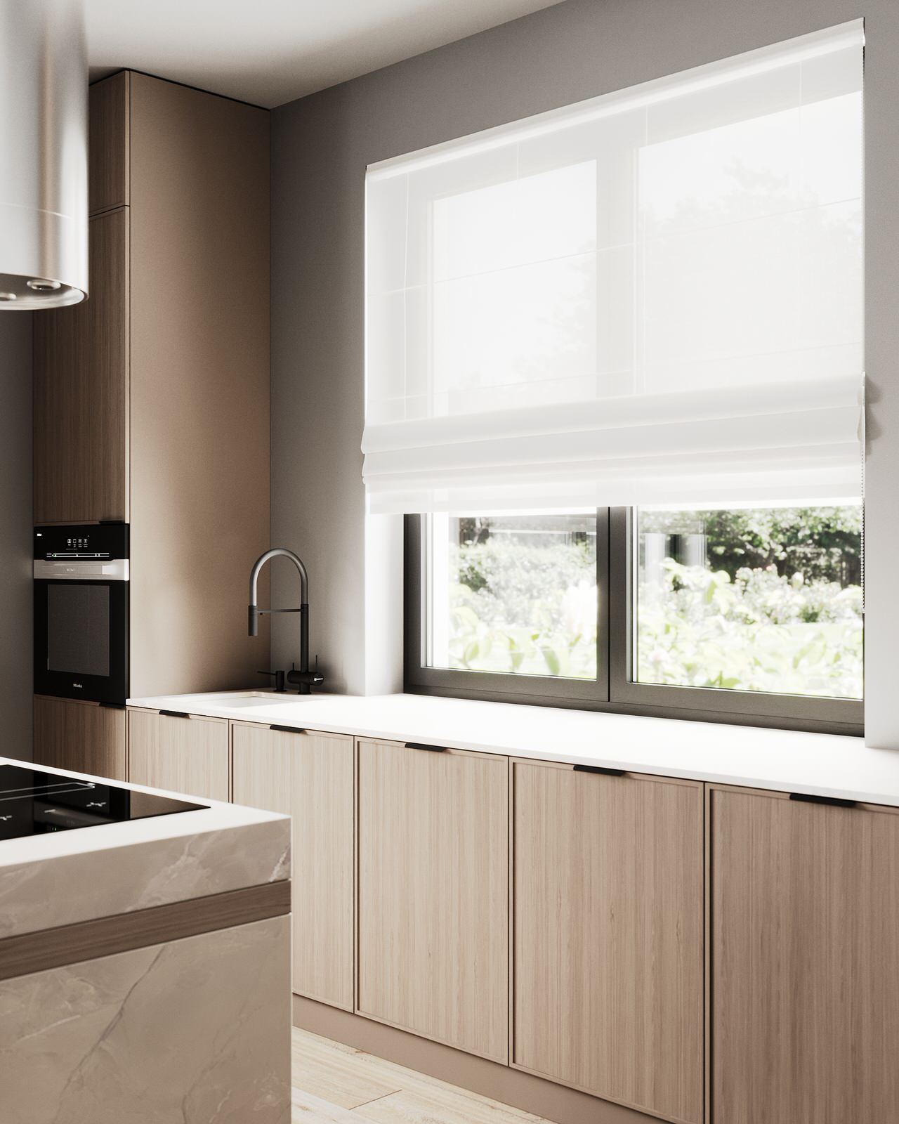 Стильный дом с красными акцентами