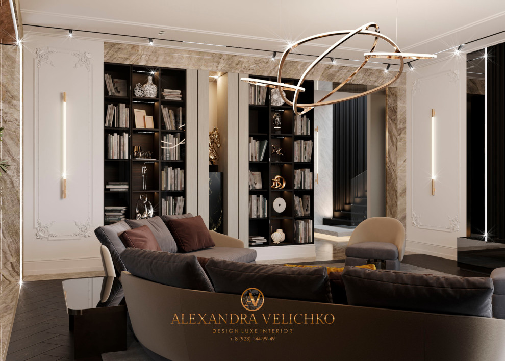 Дизайн интерьера кухни-гостиной в поселке Миллениум