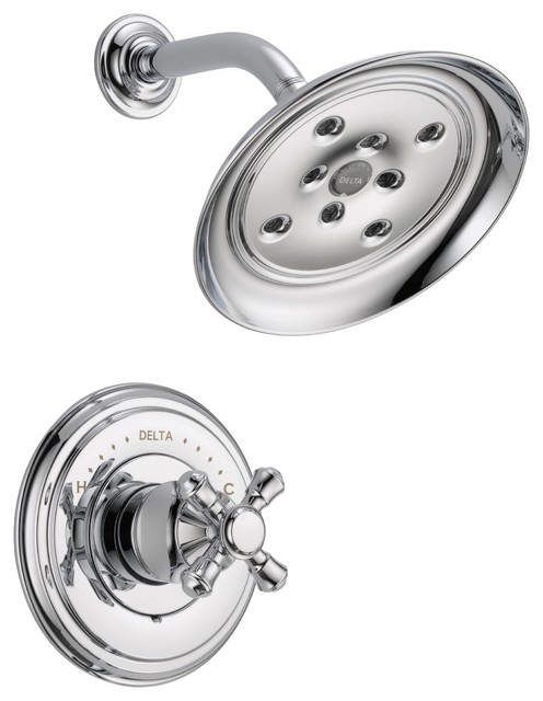 Delta Cassidy Chrome Shower Only Faucet With Cross Handle And Valve   Home Design 