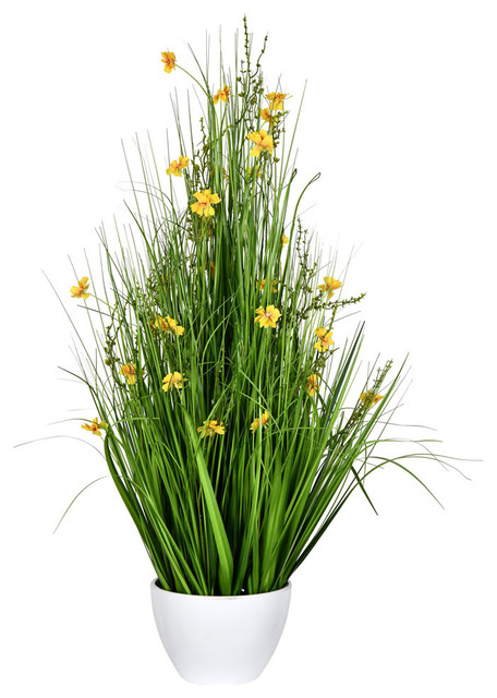 Vickerman Yellow Potted Cosmos Grass, 42"