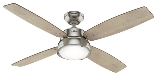Hunter 52 Wingate Ceiling Fan With Light Brushed Nickel