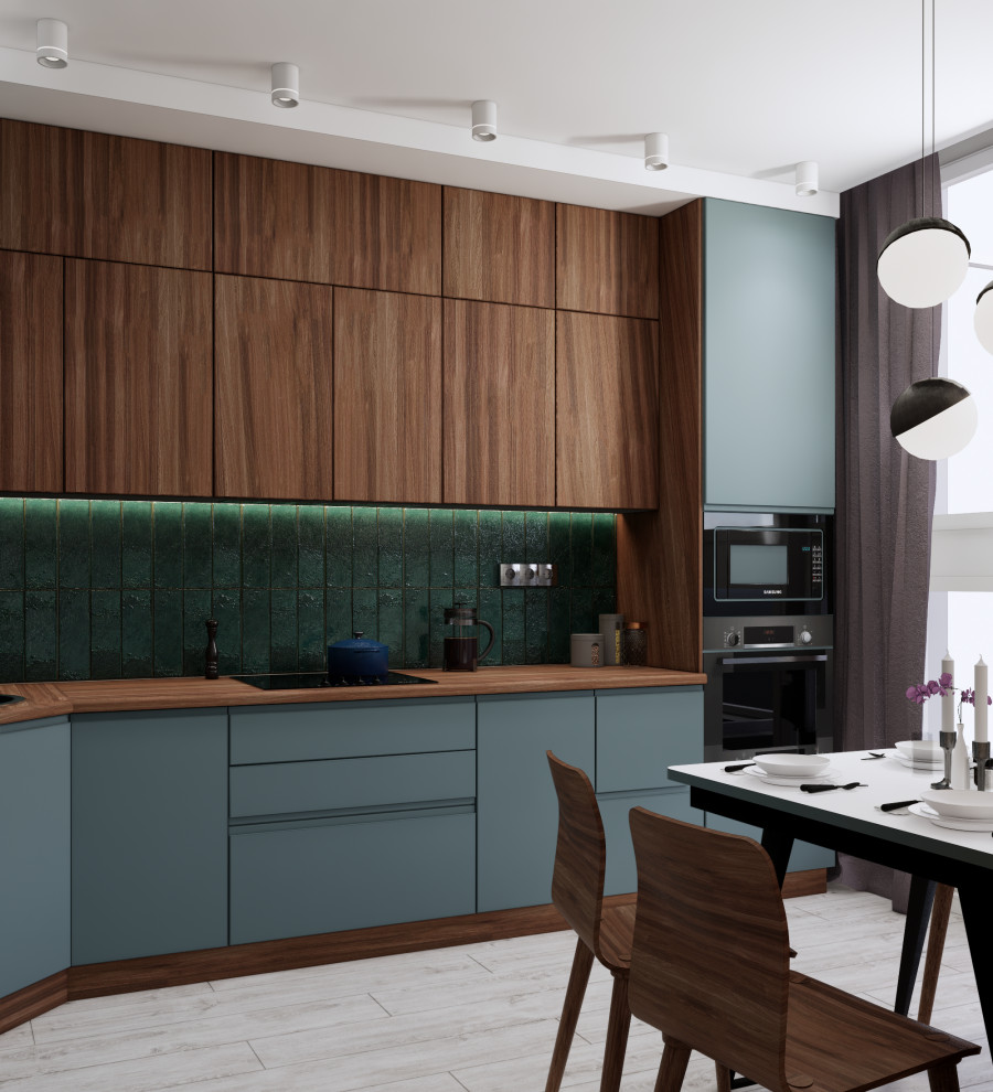 Кухня в бирюзовых тонах