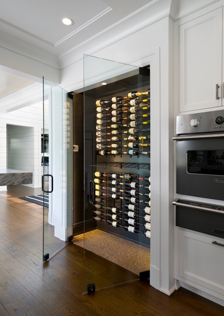 Frameless Wine Room Glass Doors Contemporary Wine Cellar