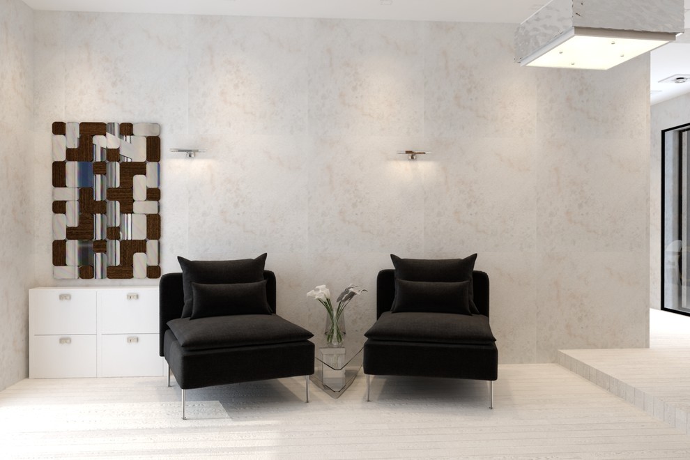 Дизайн проект гостиной столовой и кухонной зон.