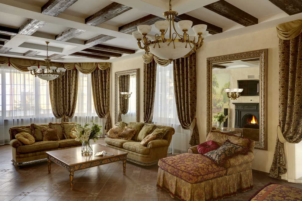 Photo of a traditional living room in Moscow.
