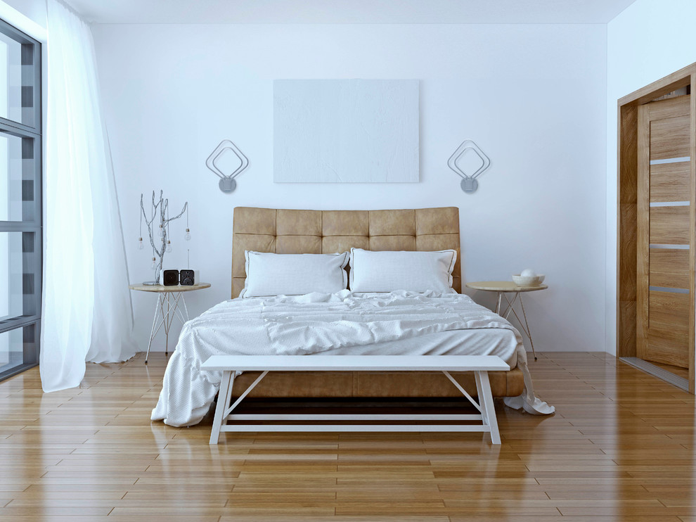 Светлая спальня в скандинавском стиле
