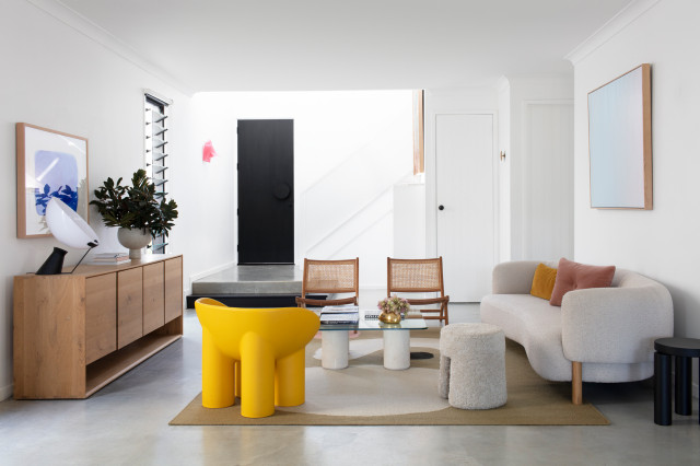Bardon beach-style-living-room