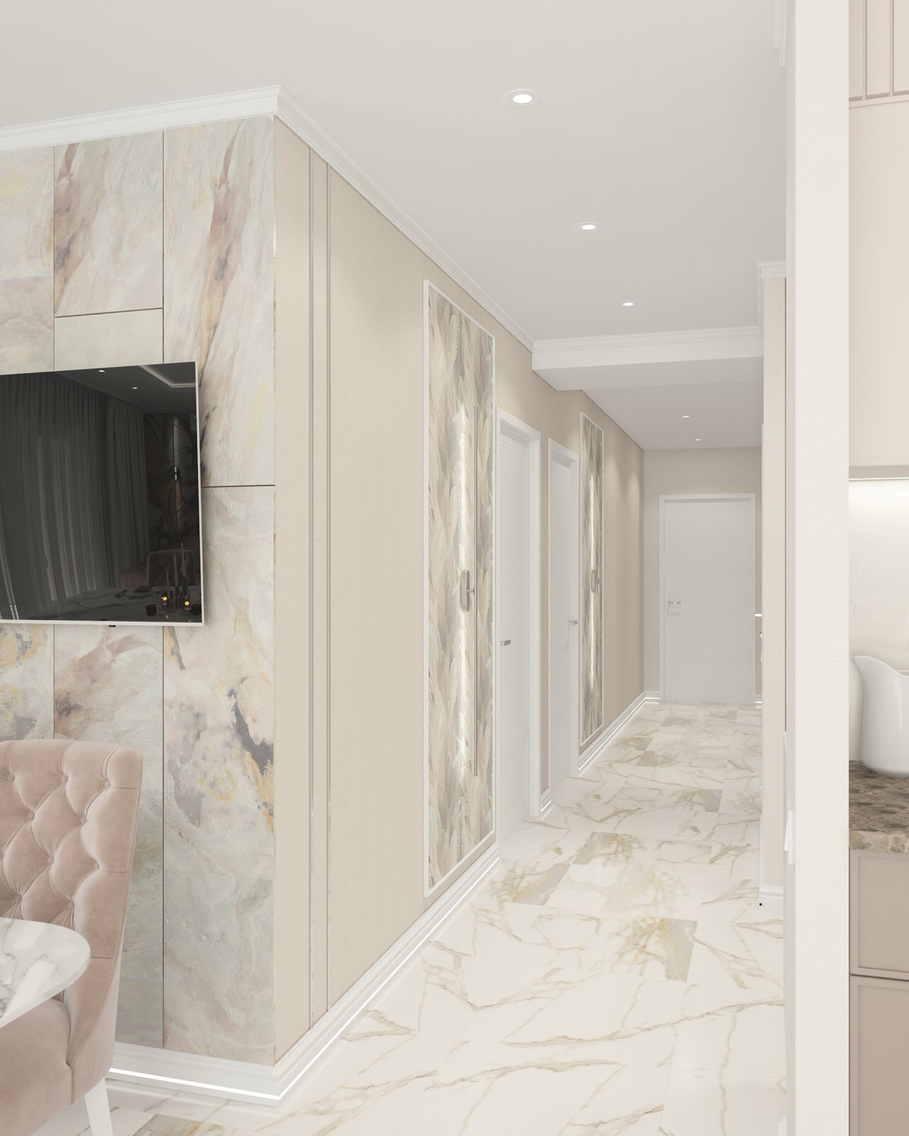 Нежнейший дизайн трехкомнатной квартиры