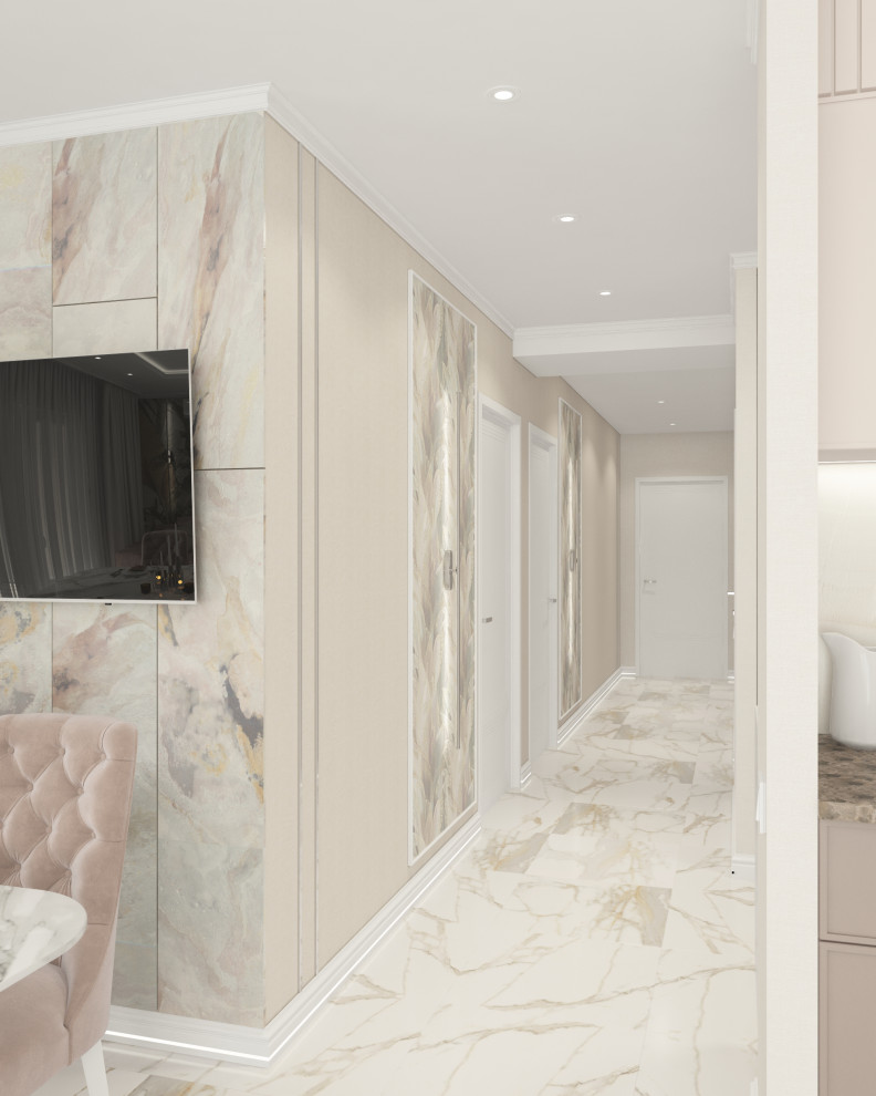 Нежнейший дизайн трехкомнатной квартиры