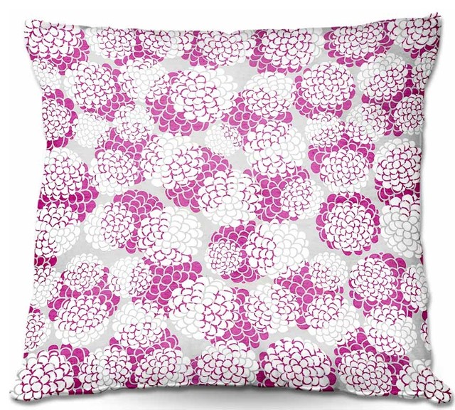 Violet Floral Blossoms Throw Pillow, 16"x16"