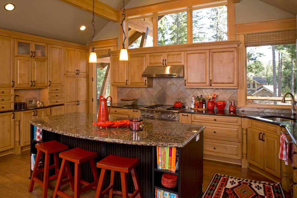 Inspiration for a mid-sized rustic kitchen remodel in Seattle