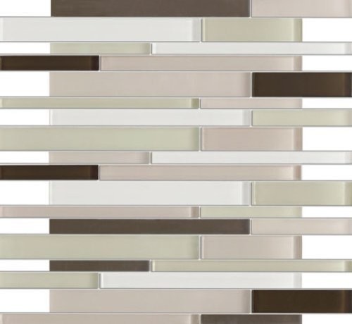 Zen Cryess Brown 12x12 Mesh-Mounted Glass Mosaic Tile, Lot of 50 Sheets