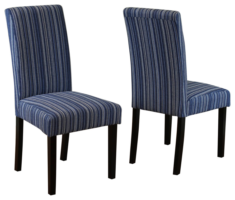 Seville Stripe Fabric Dining Chairs, Set Of 2 Dining Chairs by