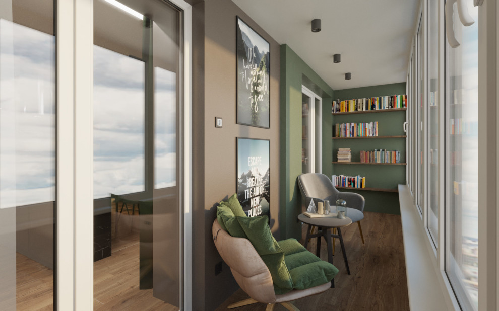 Кухня гостинная с балконом