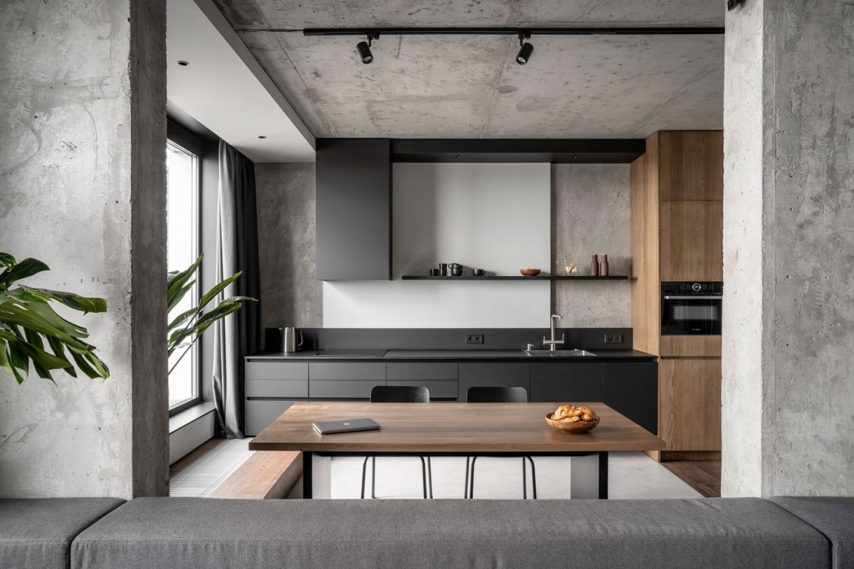 A Contemporary Concrete Kitchen in a Brutalist Style