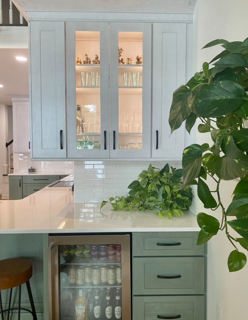 Refreshing White with Green Kitchen