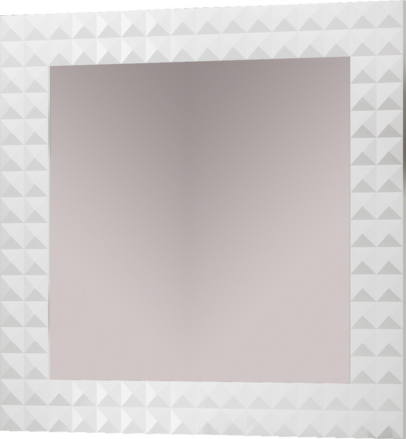 Diamond 31" 1/2 framed mirror. White.