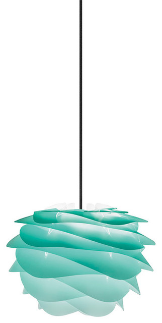 Carmina Pendant Light, Turquoise With Black Swag