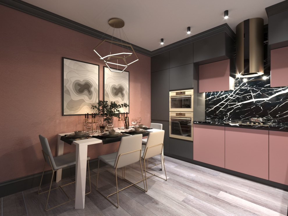 Яркая кухня 10 кв в частном доме