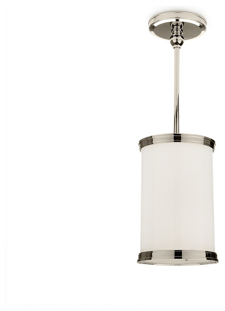 Waterworks Gibbs Pendant with Cylinder White Glass Shade