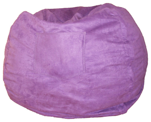 Fun Furnishings Micro Suede Small Bean Bag in Purple