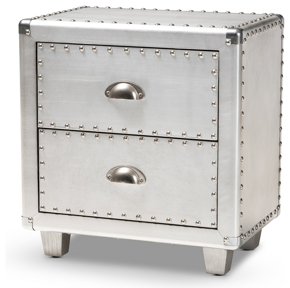 High Industrial Style Metal Nightstand, 19" Industrial Nightstands