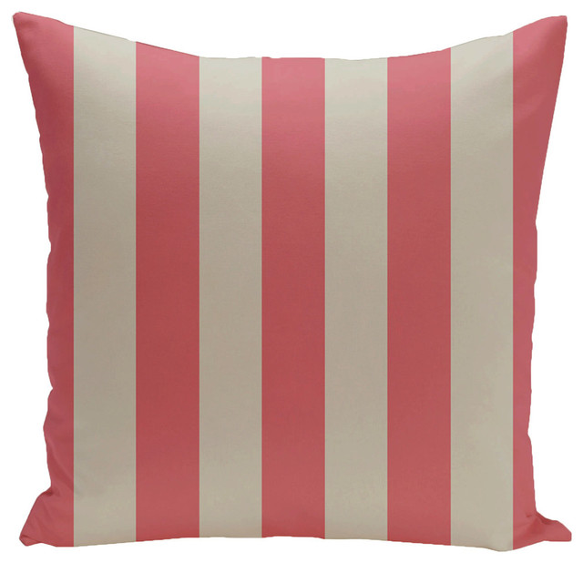 Stripe Decorative Pillow Latte Coral, 18"x18"