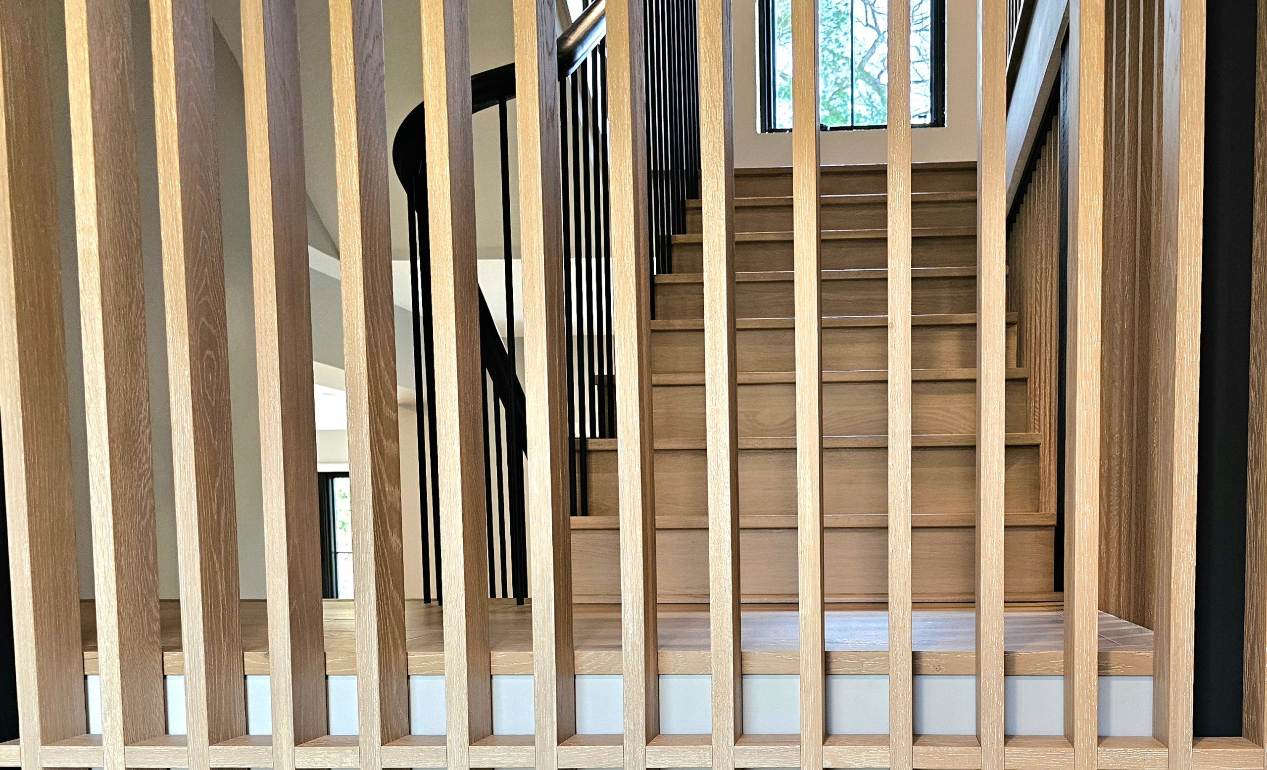 115_Stunning Continuous Rail System on 3 Story Floating Stairs; Arlington, VA 22