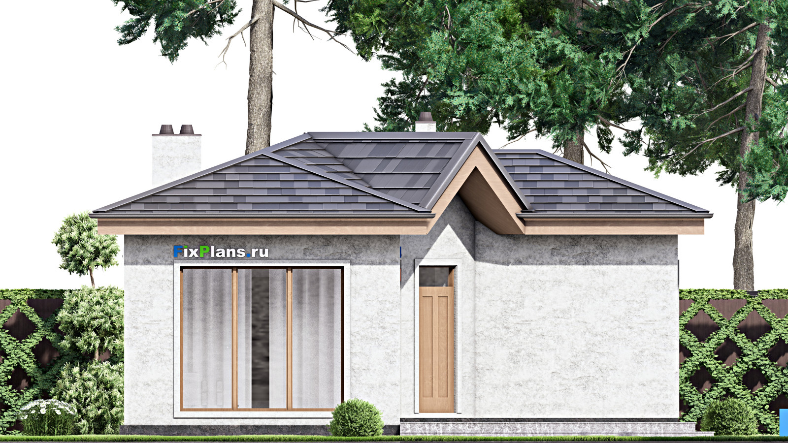 Проект одноэтажного дома 9х9м S59м2 F-15452