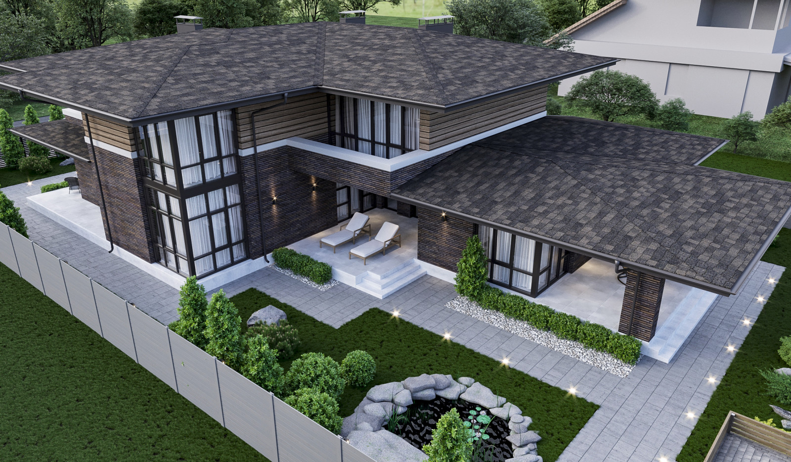 Проект дома в стиле прерий (Райта)