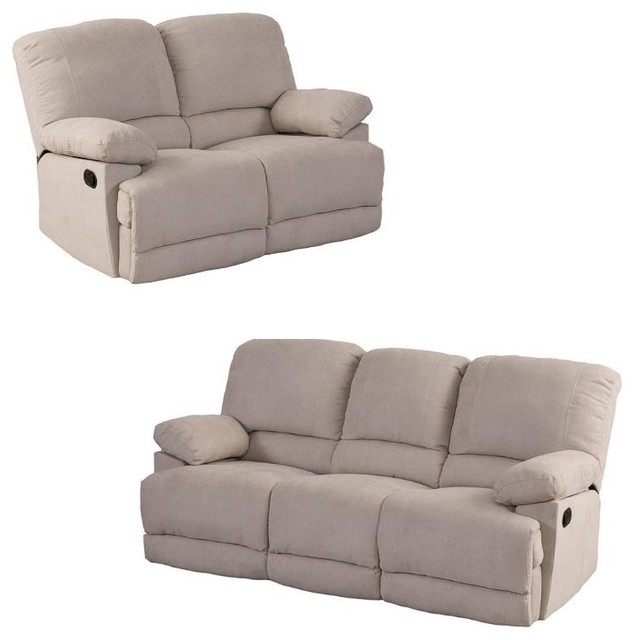 Beige reclining sofa