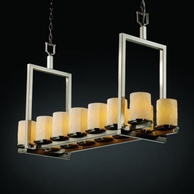 Justice Design Group Limoges POR-8769-10-BANL-NCKL Dakota 14-Light Bridge Chande