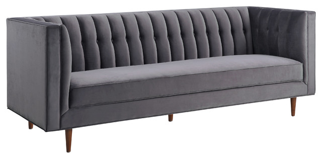 Sebastian Velvet Sofa, Grey